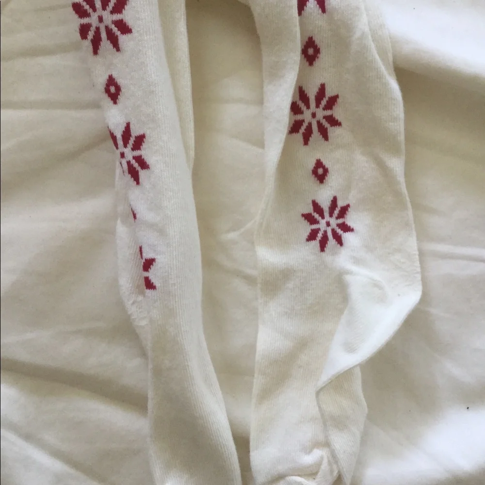 NWOT white and red tights (2T-3T). Super cute